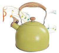 Whistling Tea Kettle for Stove Top - Cadena de teca retro de acero