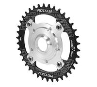 Whisverse 104BCD E-Bike Chainring+Adaptador para Tongsheng TSDZ Drive Motor E-Bike aleación de aluminio Bielas de aleación de aluminio, negro 38T