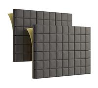 Whisverse 12 paneles de espuma acústica adhesiva, paneles de espuma a de sonido, espuma de aislamiento acústico de 2 x 12 pulgadas, diseño de hongos de 9 bloques