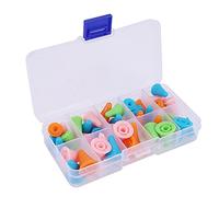 Whisverse 40 tapones de aguja multicolor protectores de agujas, accesorios de tejer caja de almacenamiento de plástico, 2 tamaños