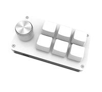 Whisverse 6 Teclas+1 Botón Teclado Personalizado 6 Teclas Programación Macro Personalizado OSU Con Mano, Mini Teclado Mecánico Blanco