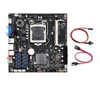 Whisverse B75E 8 tarjeta BTC minería placa madre+cable de interruptor+cable 8XUSB3.0 a PClE 1X GPU ranura B75 chip LGA1155 DDR3 MSATA+VGA