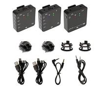 Whisverse Micrófono inalámbrico Lavalier de audio 2.4G para cámara GO PRO II Grabación de entrevistas para cámara móvil PC DSLR Camera(B)