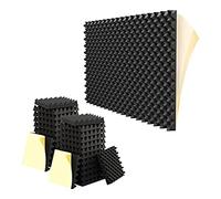 Whisverse Paquete de 24 paneles acústicos autoadhesivos para tratamiento de insonorización ignífugo, espuma cancelación de ruido para estudio, etc