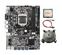Whisverse Placa base B75 BTC CPU aleatoria, ventilador y cable de interruptor, 8 ranuras USB 3.0 a PCIE GPU LGA1155 DDR3 RAM SATA3.0 ETH