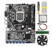 Whisverse Placa base B75 BTC Mining G530/G630 CPU+8G DDR3 RAM+ventilador+destornillador+interruptor línea 12 USB 3.0 ranura GPU LGA1155 DDR3 SATA3.0