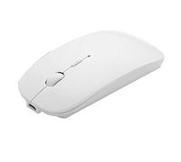 Whisverse Ratón de computadora, inalámbrico 2,4 G + Bluetooth silenciador óptico de dual recargable para y portátil (blanco)