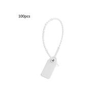 (White) 100 Pcs Plastic Tamper Seals Signage Security Tags for Fire Extinguishers