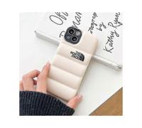 (white, 13 Black lens) Winter Down Jacket 3d The Puffer Soft Cloth Phone Case ,3d Cute Shockproof Cover Case For Iphone 12 Promax/ 13 Promax