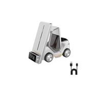 (White) 3-in-1 Forklift Wireless Charging Station with Clock & Ambient Light