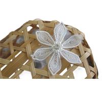 White 3D Flowers Beads Embroidery Lace Applique Trim Ribbon Collar Neckline Dress Clothes, Decorated Sewing Supplies, 4Pcs(Color11)