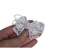 White 3D Flowers Beads Embroidery Lace Applique Trim Ribbon Collar Neckline Dress Clothes, Decorated Sewing Supplies, 4Pcs(Color13)