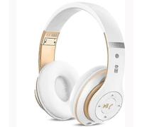(White) 6S Wireless Bluetooth Headphones Over Ear, Hi-Fi Stereo Foldable Headset with Built-in Mic, Volume Control, FM Radio for Phone/PC