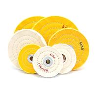 White 8" 200mm Large hole Buffing Wheel Spiral Stitched Cotton Buffing Cleaning Pad Polishing Wheel Mop Bench Grinder Tools