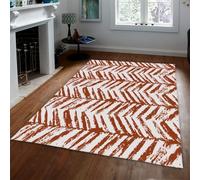 White Alfombra 160x230cm Thin lavable baño Alfombrilla Burnt Orange abstracto Herringbone estampado resistente a manchas antideslizante Backing Tapete for salon dormitorio boho moderno Home Decor
