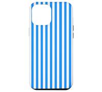 White and Blue Vertical Lines Cool Stripes Design Carcasa para iPhone 12 Pro MAX