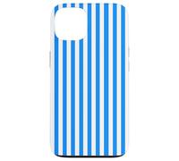 White and Blue Vertical Lines Cool Stripes Design Carcasa para iPhone 13