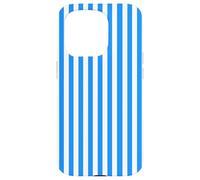 White and Blue Vertical Lines Cool Stripes Design Carcasa para iPhone 15 Pro