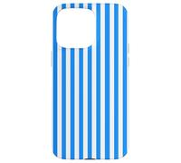White and Blue Vertical Lines Cool Stripes Design Carcasa para iPhone 15 Pro MAX