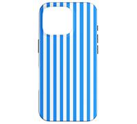 White and Blue Vertical Lines Cool Stripes Design Carcasa para iPhone 16 Pro