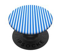 White and Blue Vertical Lines Cool Stripes Design PopSockets PopGrip Adhesivo