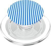 White and Blue Vertical Lines Cool Stripes Design PopSockets PopGrip para MagSafe