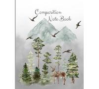 White and gray notebook with forest and wild animals: For students and schools Suitable for women and men Office staff Teenagers, women, men, 8.5x11, 100 pages.