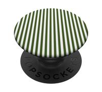White and Green Stripes Geometric Vertical Lines Pattern PopSockets PopGrip Adhesivo