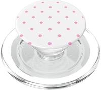 White and Pink Polka Dots Classic Polkadots Cute Girl Preppy PopSockets PopGrip para MagSafe