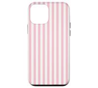 White and Pink Stripes Geometric Vertical Lines Pattern Carcasa para iPhone 12 Mini