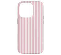 White and Pink Stripes Geometric Vertical Lines Pattern Carcasa para iPhone 14 Pro
