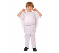 White Angel Christmas Costume Disfraz Niños Disfraces Infantiles, Cosplay de Cupido, Conjunto de Tres Piezas (Camiseta, Pantalón y Alas),Trajes de Fiesta, Disfraces de Festivales