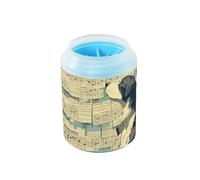 White balck Dog White Sheet Music Score Yellow Reutilizable Dog Cleaner Washer and Massager Soft Silicone Brush Pets Feet Cleaning Kit for Dogs Cats