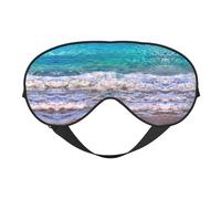 White Beach - Máscara de ojos de mar tropical para máxima comodidad para dormir, ajustable, transpirable y elegante, perfecta para sensibilidad a la luz, insomnio
