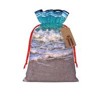 White Beach Tropical Sea - Bolsa resistente con cordón de 4.7 x 6.9 pulgadas, bolsa de regalo moderna y práctica para necesidades diarias, 1 unidad
