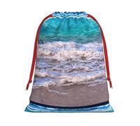 White Beach Tropical Sea Christmas Bags Bolsa de almacenamiento para fiesta de cumpleaños, suministros de vacaciones, también se puede utilizar para almacenamiento diario