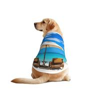 White Beach Tropical Sea Print - Conjunto de mangas para perro, ropa divertida para mascotas, lavable a máquina, chaleco para perros medianos y grandes