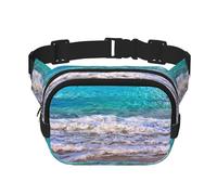 White Beach Tropical Sea Print - Riñonera para mujer, para uso diario, viajes, al aire libre, correr, caza, para adultos, Negro -, Talla única