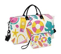 White Beach Vacation Party Travel Duffel Bags Travel Overnight Carry on Bag Bolsa de gimnasio con bolsa de aseo para viajes en avión, multifuncionales, White Beach Vacation Party, 1 size