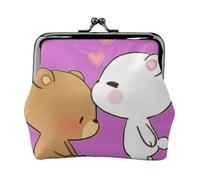 White Bear - Cartera de viaje minimalista con estampado de oso marrón, pequeña bolsa de almacenamiento para viajes de senderismo y excursiones al aire libre, Black, Talla única, Bolsa para monedas