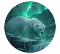 White Bears, Auroras boreales and Forest Waterfalls 1000pcs (67.5x67.5cm) Puzzle Adecuado para Adultos Y Multitud Mayores De 14 Años