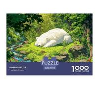 _white_ber_is_sleeping_in_the_forest_surrouande_3067b7b0-8b9c-48c8-392-7d422c897773_3 1000 Stück Ökopapier Puzzle Sleeping White Bear Lebendige Bilder Kreatives Spiel Puzzles Für Erwachsene Und Kinder