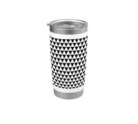 White Black Nordic Scandinavian Triangles Squares Pattern Vaso térmico de acero inoxidable de doble pared