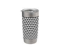 White Black Nordic Scandinavian Triangles Squares Pattern Vaso térmico de acero inoxidable de doble pared