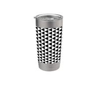 White Black Scandinavian Nordic Triangles Squares Pattern Vaso térmico de acero inoxidable de doble pared