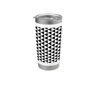 White Black Scandinavian Nordic Triangles Squares Pattern Vaso térmico de acero inoxidable de doble pared