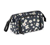 White Blossom - Estuche para lápices de gran capacidad con asa de cremallera para niños y escuela, multicolor, Talla única, moderno