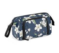 White Blossom - Estuche para lápices de gran capacidad con asa de cremallera para niños y escuela, multicolor, Talla única, moderno