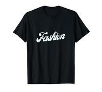 White/Blue Fashion Writing on Black Designer Model Couture Camiseta
