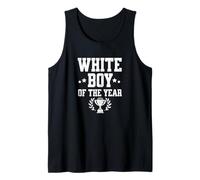 White Boy of The Year Funny Award Trophy Humor Ganador Camiseta sin Mangas
